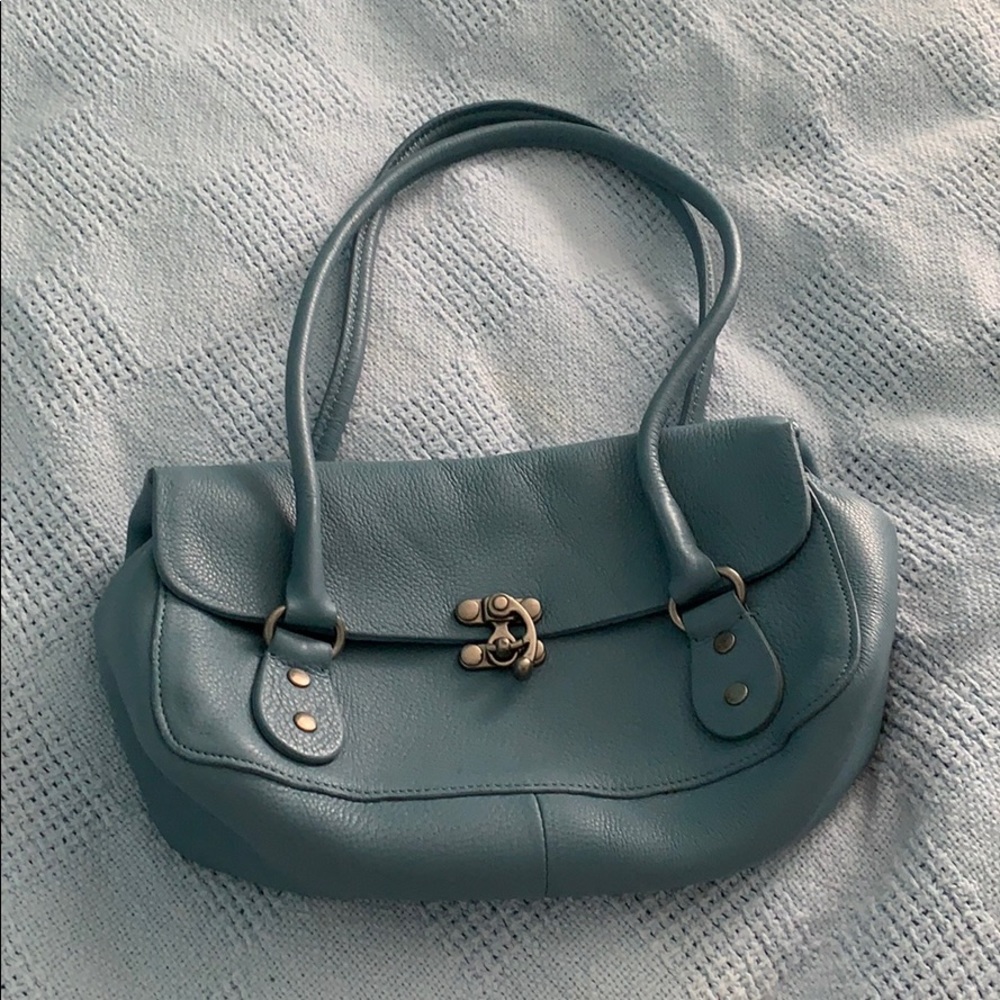 Vintage Blue leather Cynthia Rowley Shoulder Bag